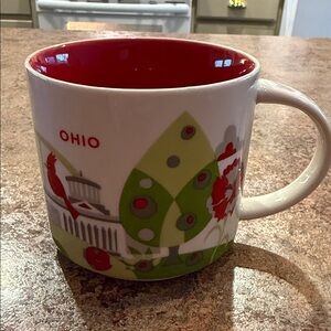Starbucks “You Are Here”Ohio Themed Red and Green Mug